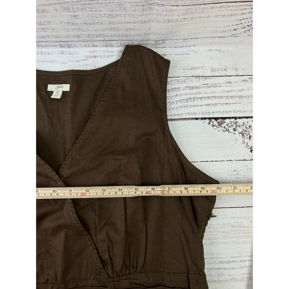 Vintage J Jill Maxi Dress Women 16T Cotton Brown Sleeveless Handmaid Peasant - Picture 11 of 16